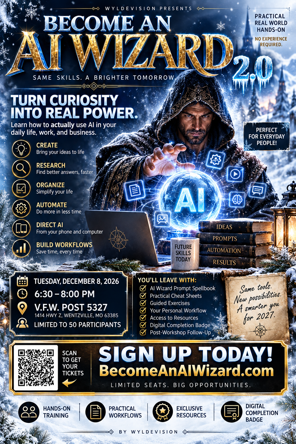 Become an AI Wizard 2.0 winter workshop poster
